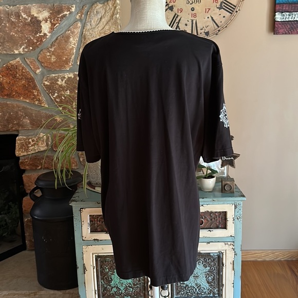 Dressbarn Woman Short Sleeve Notch Neck T-shirt Plus Size 22/24 Black - Picture 7 of 12